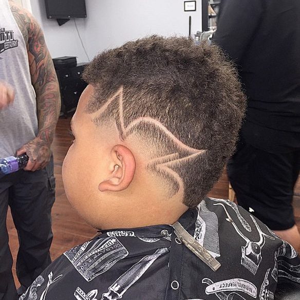 design around ear on kid